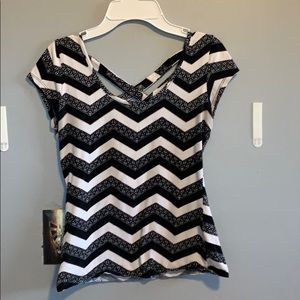 Cute black, white, pink patterned shirt